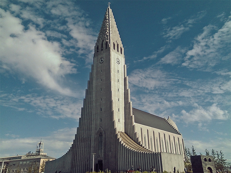 alt Kostel Hallgrímskirkja v Reykjavíku